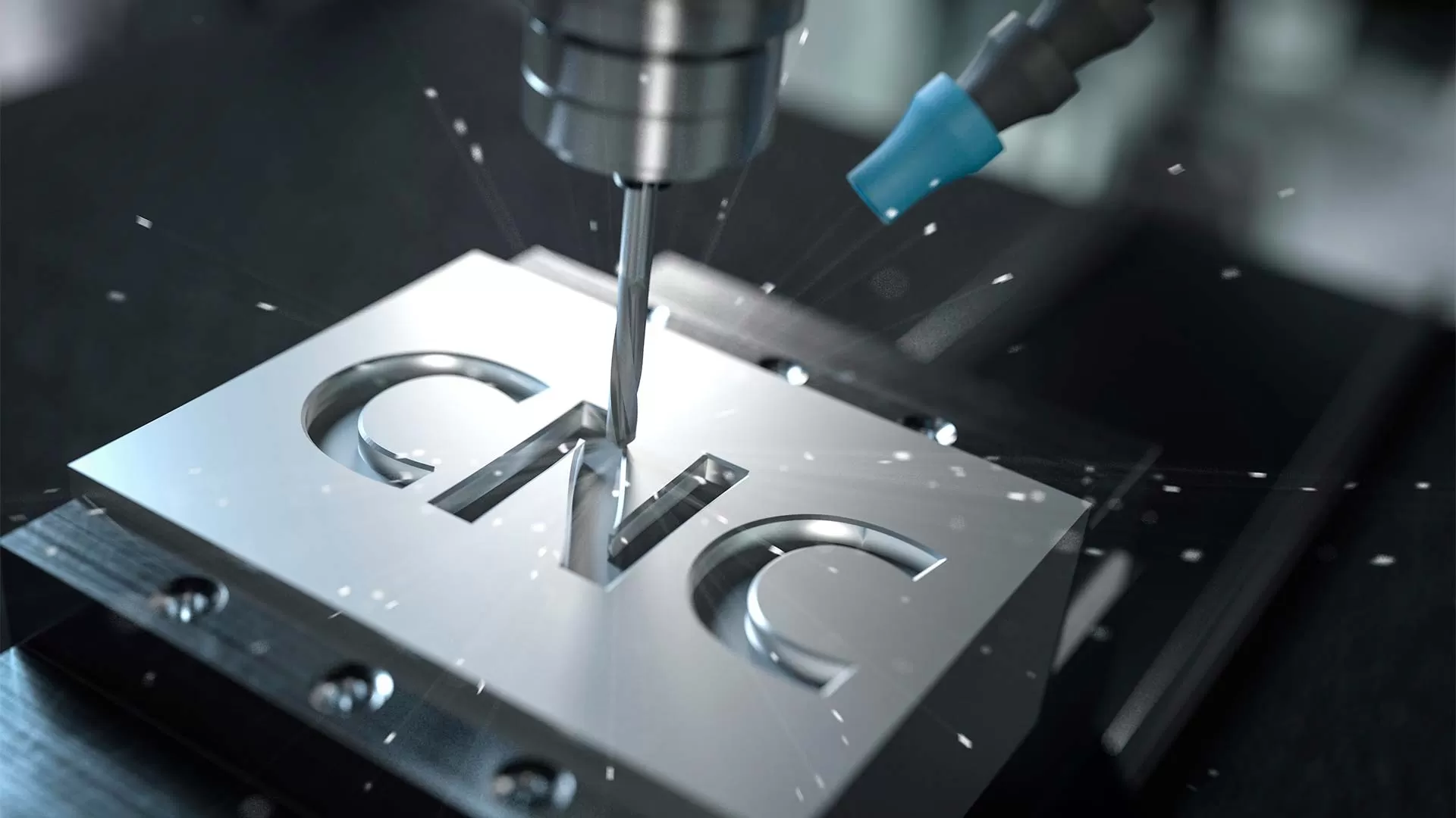Pusat pemesinan cnc bekerja